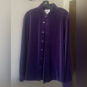 Purple velvet overshirt by Armani Exchange (s)